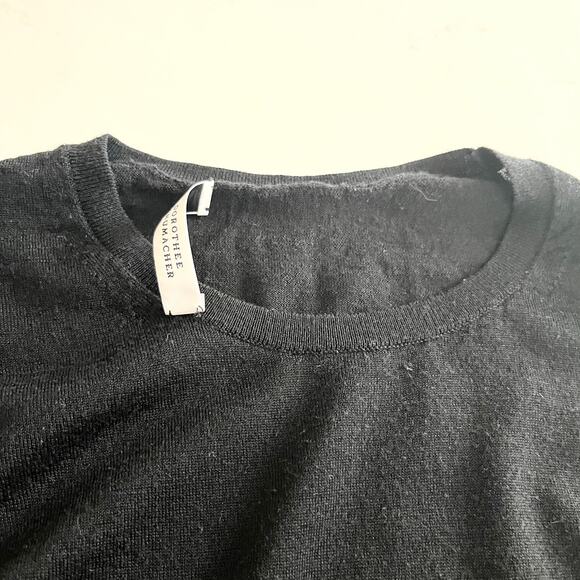 Dorothee Schumacher Black Contrast Flutter Short Sleeve Crewneck Sweater Size 1 - Picture 6 of 10